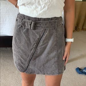 Grey suede statement skirt